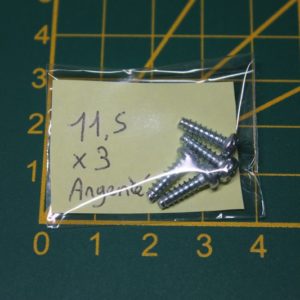 Lot de 4 vis 11,5x3mm argentées