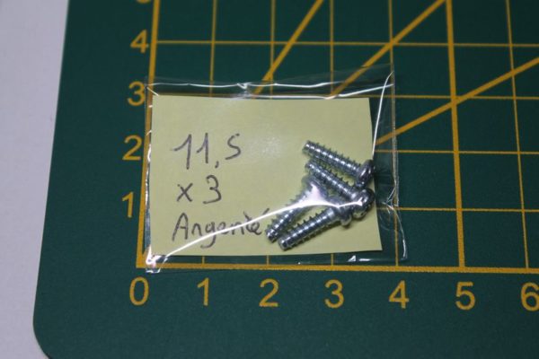 Lot de 4 vis 11,5x3mm argentées