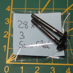 Lot de 2 vis 28x3mm semi-filetées