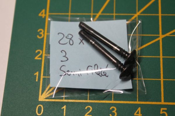 Lot de 2 vis 28x3mm semi-filetées