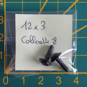 Lot de 2 vis 12x3 à collerette 8