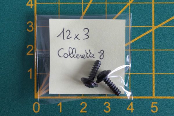 Lot de 2 vis 12x3 à collerette 8