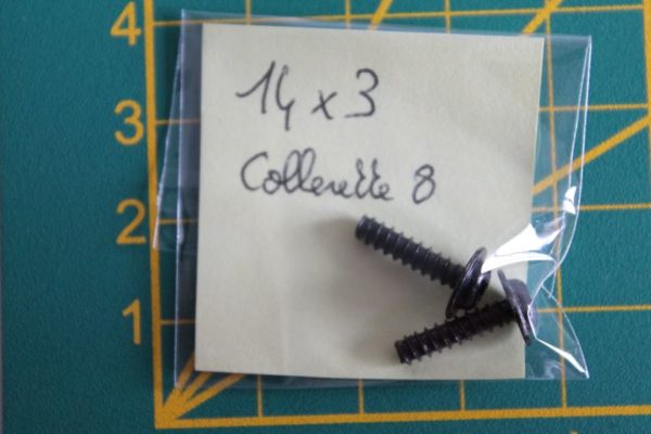 Lot de 2 vis 14x3 à collerette 8