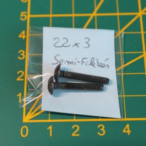 Lot de 2 vis 22x3mm semi-filetées
