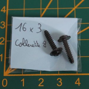 Lot de 2 vis 16x3 à collerette 8