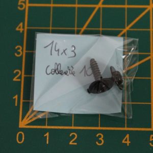 Lot de 2 vis 14x3 à collerette 10