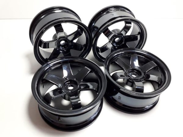 Jantes "TE37" anthracite pour Nikko Super Evolution 1/10 2 ou 4 roues motrices