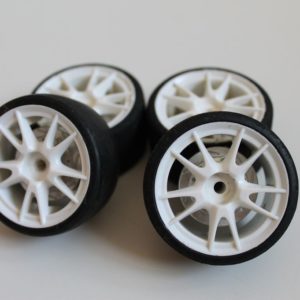 Roues "10 bâtons blanches" pour Nikko Evolution 1/14 (Citroën DS3)