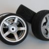 Roues complètes "5 batons argentées" avec pneus striés pour Nikko Super Evolution 1/10 – Image 2
