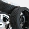 Roues complètes "5 batons argentées" avec pneus striés pour Nikko Super Evolution 1/10 – Image 3