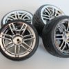 Roues complètes "14 batons chromées" avec pneus striés pour Nikko Super Evolution 1/10 – Image 2
