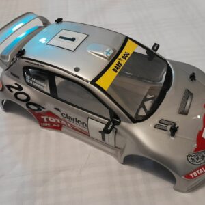 Carrosserie Peugeot 206 WRC (grise) pour Nikko Evolution 1/14 + supports et clips