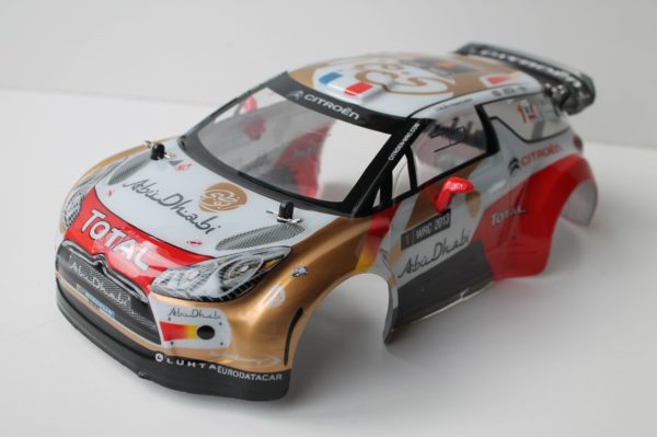 Carrosserie Citroën DS3 WRC Abu Dhabi pour Nikko Evo Pro-Line 2.4 GHz + supports et clips