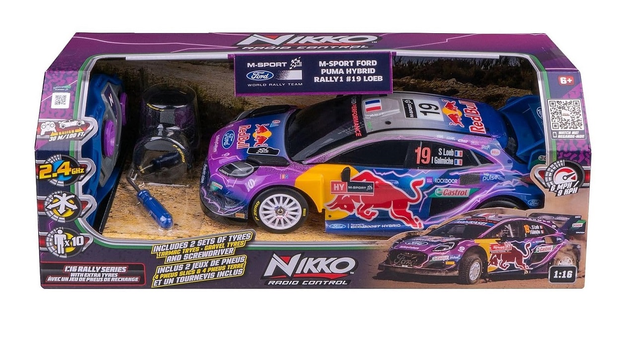 Nikko - Voiture Télécommandée Red Bull Rally 1/16