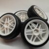 Roues complètes "12 batons blanc" avec pneus slick pour Nikko Super Evolution 1/10 – Image 2