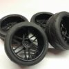 Roues complètes "12 batons noires" avec pneus slick pour Nikko Super Evolution 1/10 – Image 3