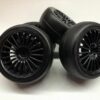 Roues complètes "20 batons noires" avec pneus slick pour Nikko Super Evolution 1/10 – Image 2