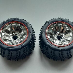 Roues arrières avec jantes à liseré rouge pour Nikko Turbo Panther X2 Elite
