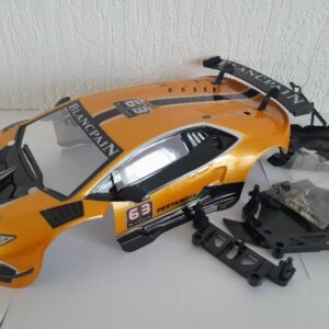 Carrosserie "Lamborghini Huracan" avec supports, clips, et pare-chocs spécifiques pour Nikko 1/14 Evo Pro-Line 2.4 GHz