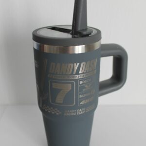 Mug isotheme avec paille Nikko Dandy Dash inox 400 ml gris